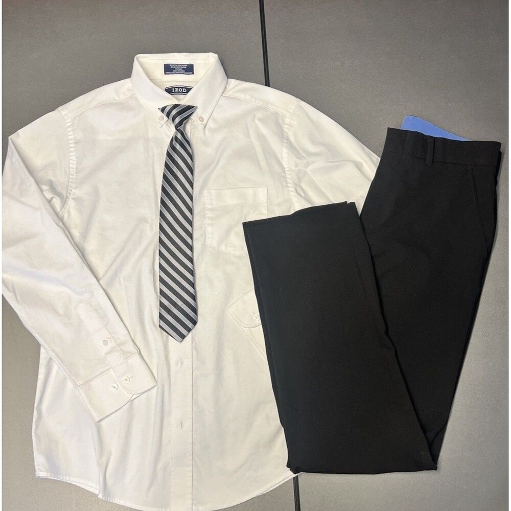 Izod~Boys 3pc Dress Shirt, Pants & iTie Sz 14-16